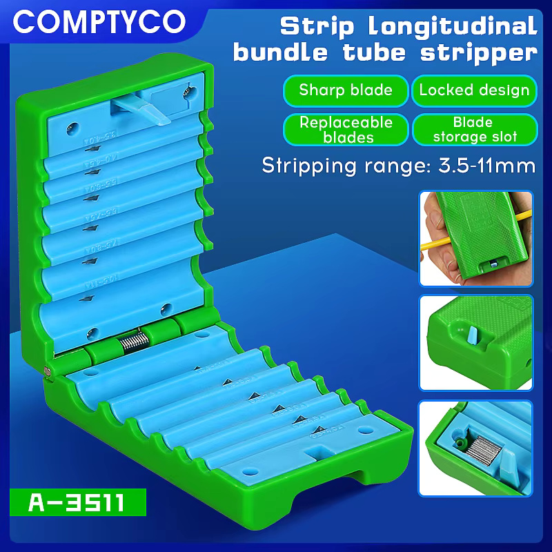 COMPTYCO A-3511 blue flip over cable stripper 3.5-11mm longitudinal cutter center bundle tube stripper leather fiber stripper