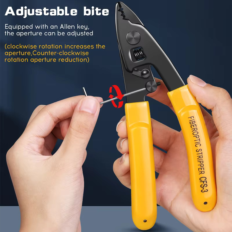 Factory Hot Selling CFS-3 FTTH stripping tool cables stripper Fiber Optic 3 port wire stripper Fiber Stripper customizable color