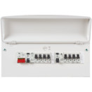K6551SRPMET 4-WAY METAL CONSUMER UNIT + 63AMP RCD & 1 x MCB