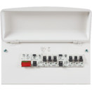 K6551SRPMET 4-WAY METAL CONSUMER UNIT + 63AMP RCD & 1 x MCB