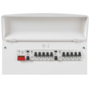 K7664SRPMET 12WATT METAL CONSUMER UNIT 2 x 63AMP RCD & 6 x MCB