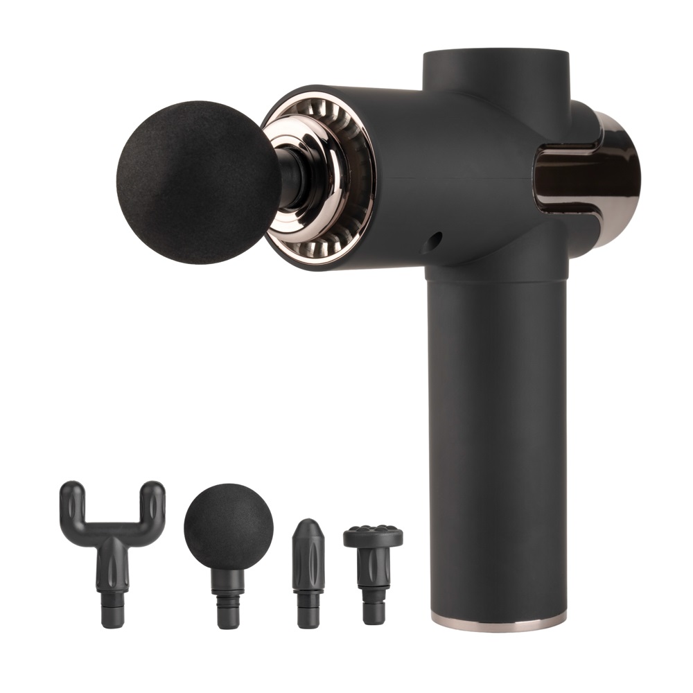 Vibration Body Muscle Mini Massage Gun Rechargeable Portable 4 Massage Head Low Sound Cordless Deep Tissue Massage Gun